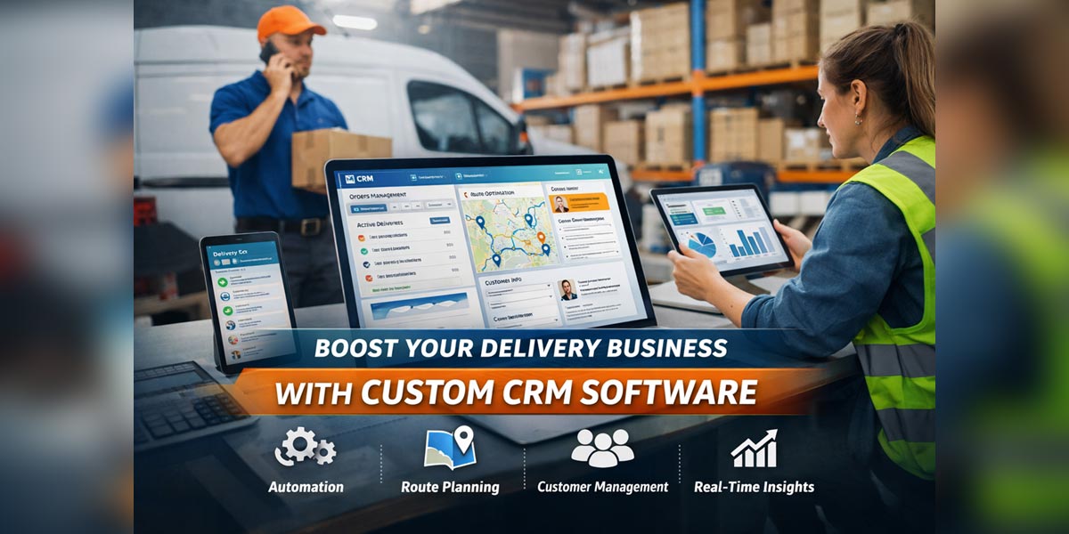CRM software dashboard for delivery company operations